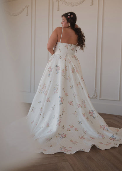 chic size inclusive model wearing JessaKae Arabella Dress White