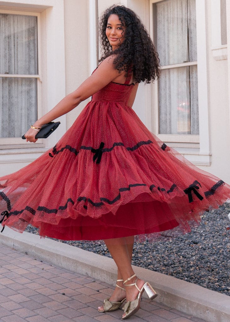 Audrey Dress - Glittering Garnet