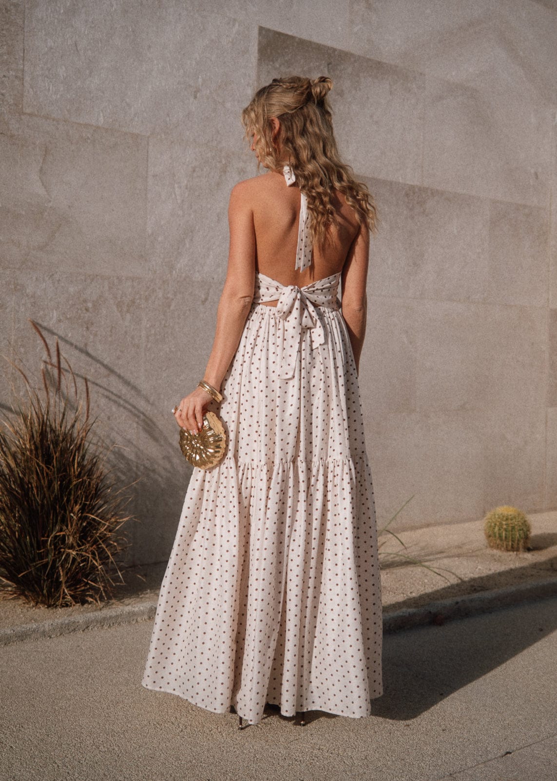 chic size inclusive model wearing JessaKae Bali Dress