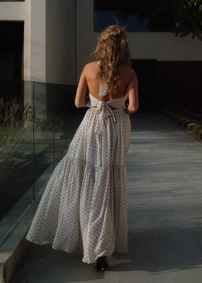 chic size inclusive model wearing JessaKae Bali Dress