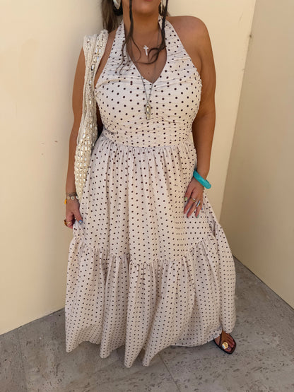 chic size inclusive model wearing JessaKae Bali Dress