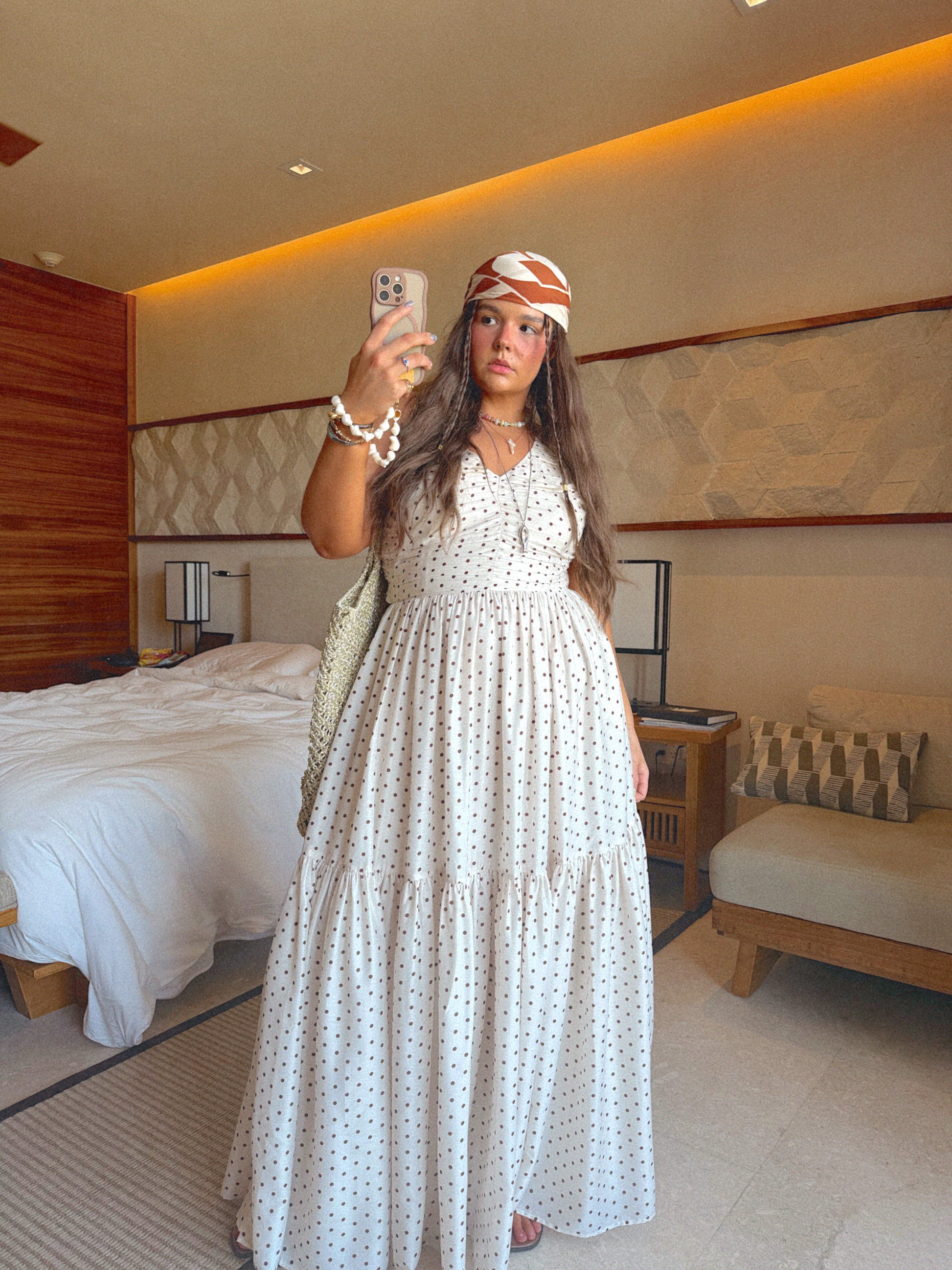 chic size inclusive model wearing JessaKae Bali Dress