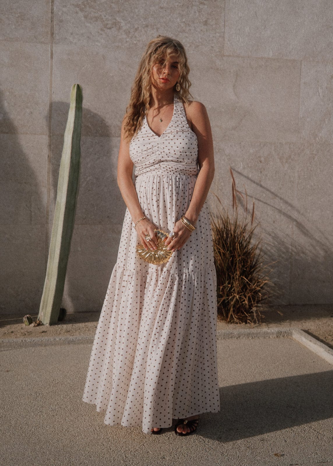 chic size inclusive model wearing JessaKae Bali Dress