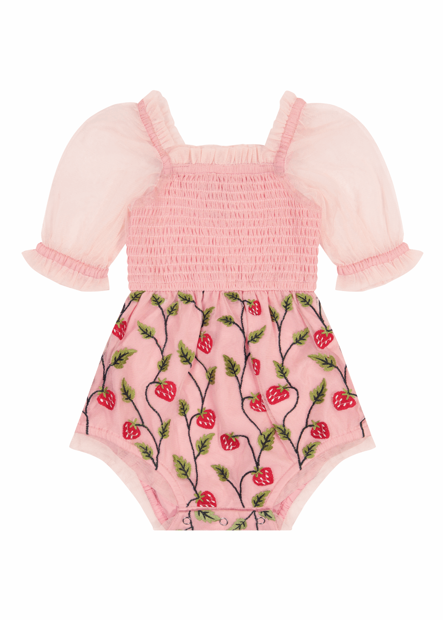 Berry Garden Baby Romper Baby Romper - JessaKae - Berry Garden Baby Romper - Strawberry Patch / 0-3M