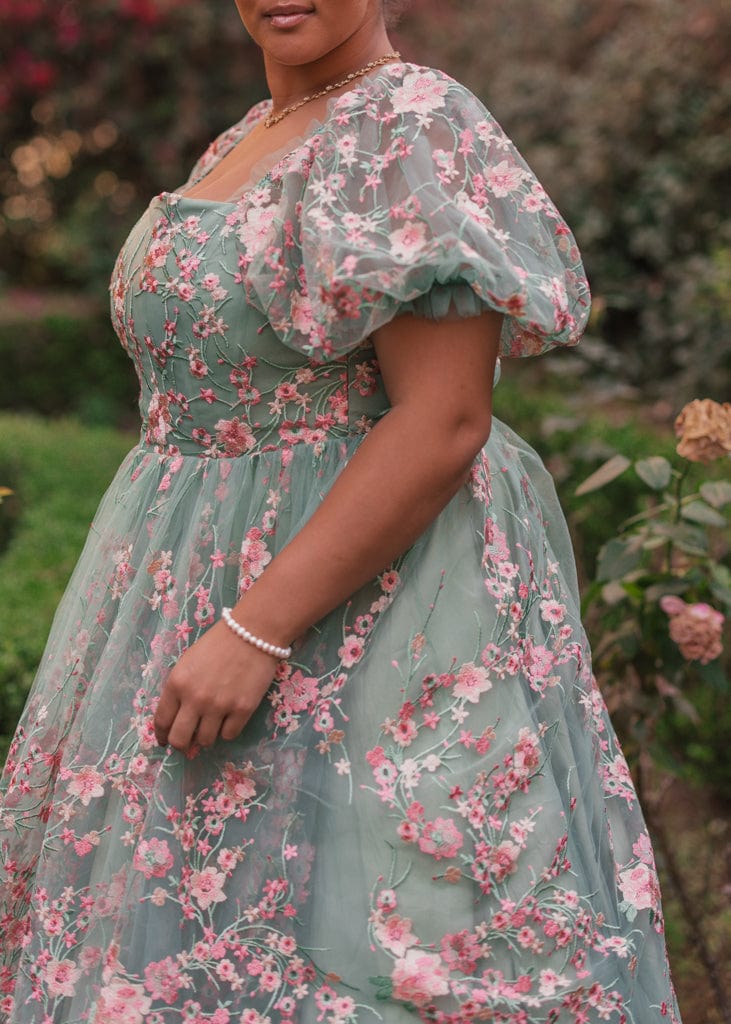 chic size inclusive model wearing JessaKae Blushing Meadow Dress Dresses