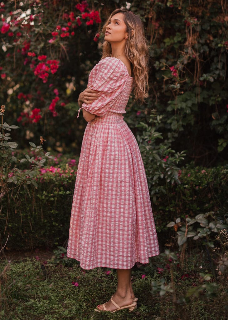 chic size inclusive model wearing JessaKae Bonnet Dress