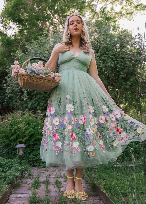 Bouquet Dress - Green Garden