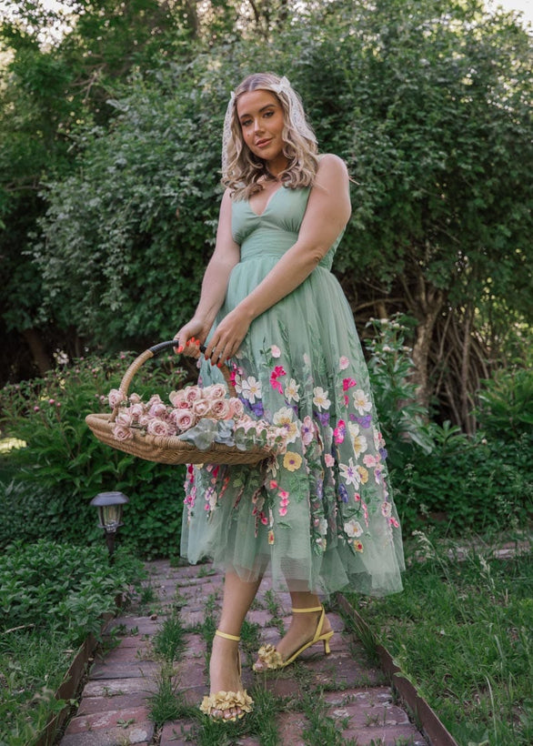 Bouquet Dress - Green Garden