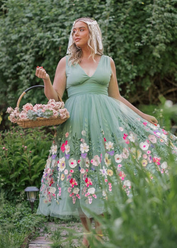 Bouquet Dress Dresses - JessaKae - Bouquet Dress_Green Garden / M