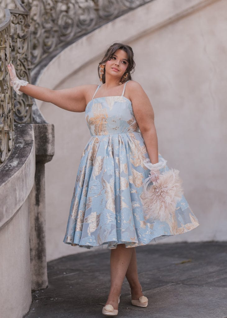 chic size inclusive model wearing JessaKae Brielle Dress