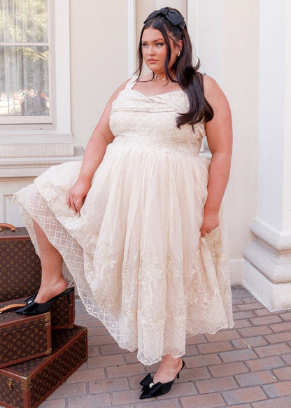 chic size inclusive model wearing JessaKae Brigette Dress Dresses