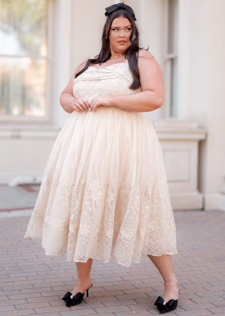 chic size inclusive model wearing JessaKae Brigette Dress Dresses