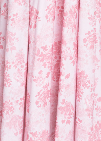 chic size inclusive model wearing JessaKae Camille Smocked Floral Maxi Dress - Pink