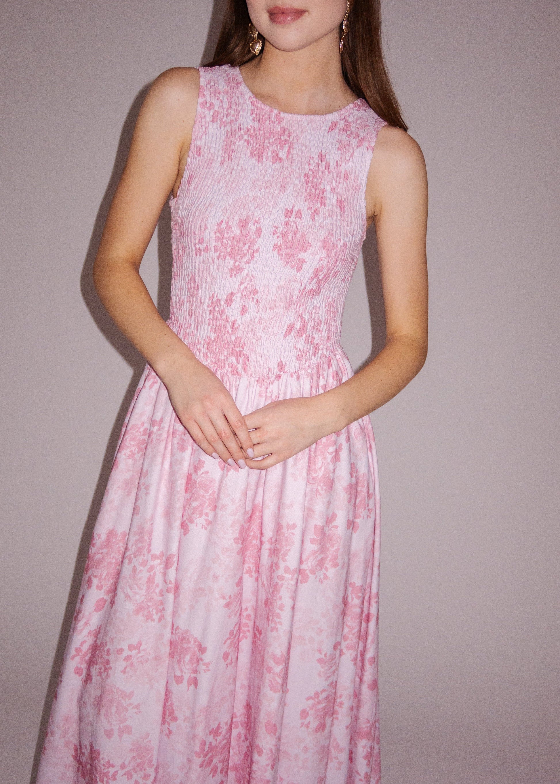 Camille Smocked Floral Maxi Dress - Pink | Occasion Dress in Sizes XXS6X | JessaKae Camille Smocked Floral Maxi Dress - Pink | Occasion Dress in Sizes XXS6X | JessaKae