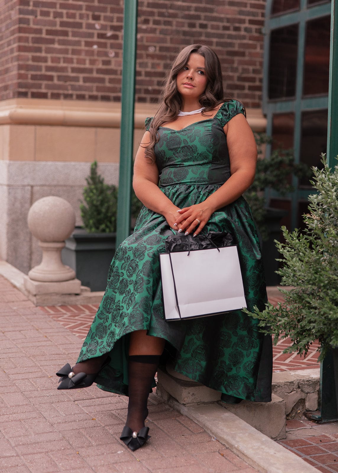 chic size inclusive model wearing JessaKae Campbell Dress