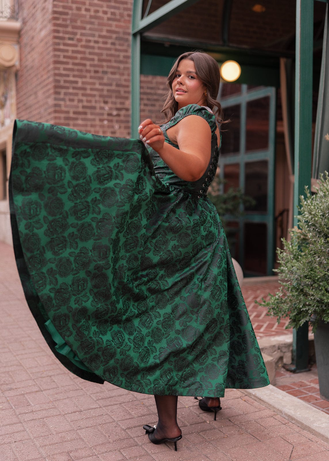 chic size inclusive model wearing JessaKae Campbell Dress