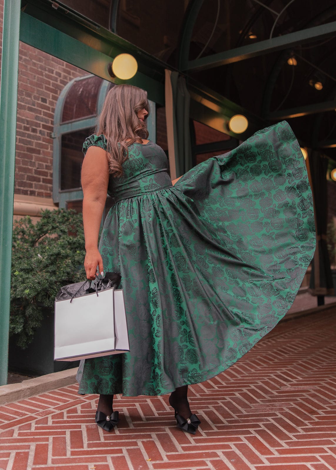 chic size inclusive model wearing JessaKae Campbell Dress