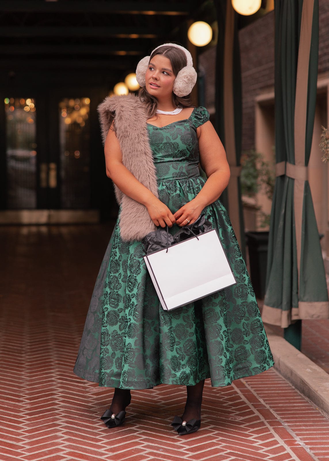 chic size inclusive model wearing JessaKae Campbell Dress