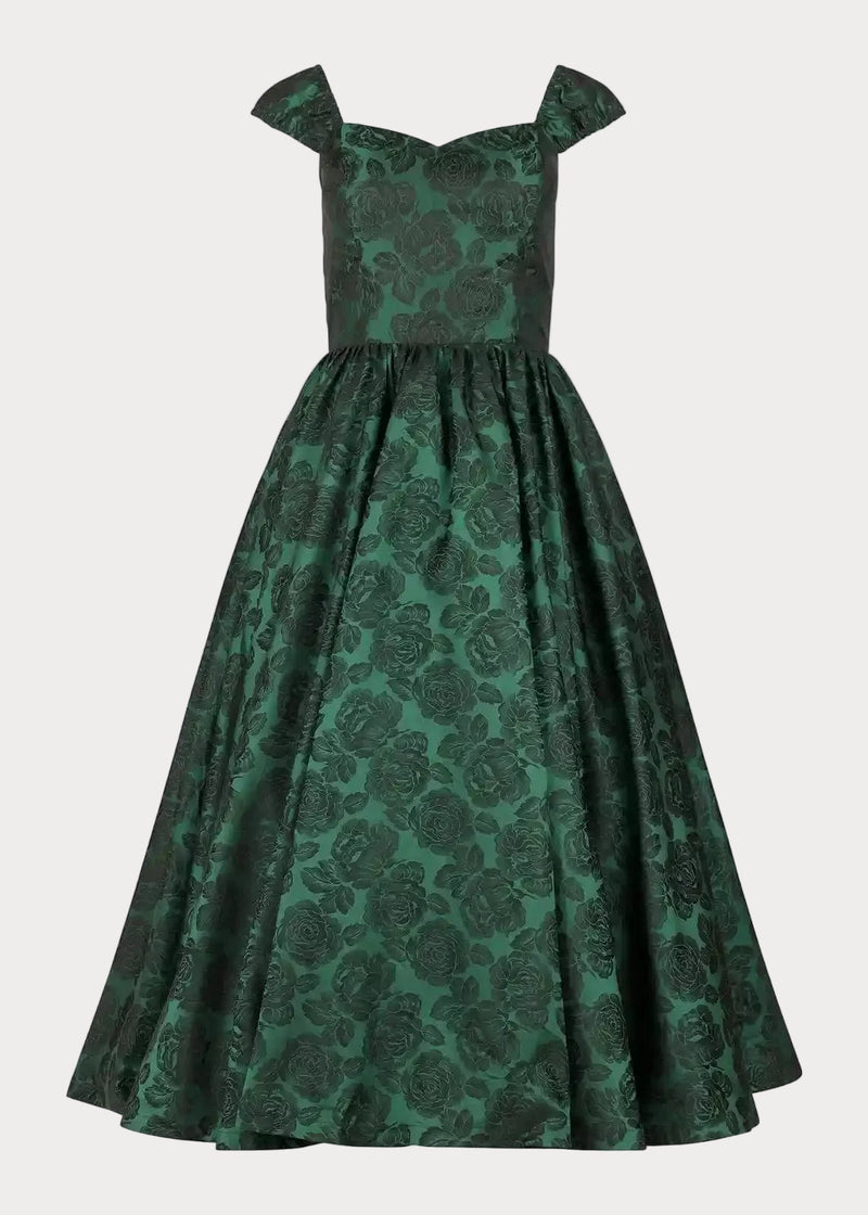 chic size inclusive model wearing JessaKae Campbell Midi Corset Dress Green Dresses