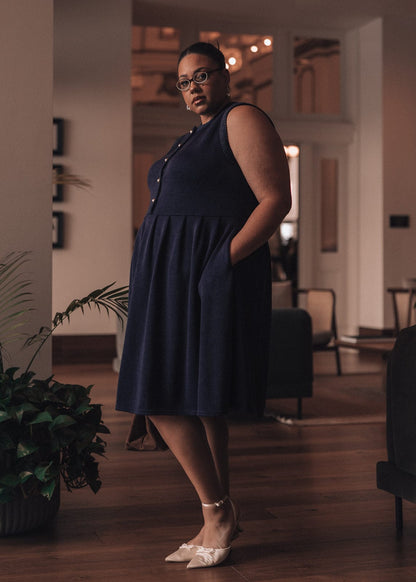 chic size inclusive model wearing JessaKae Carrie Dress