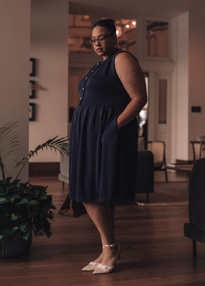 chic size inclusive model wearing JessaKae Carrie Dress