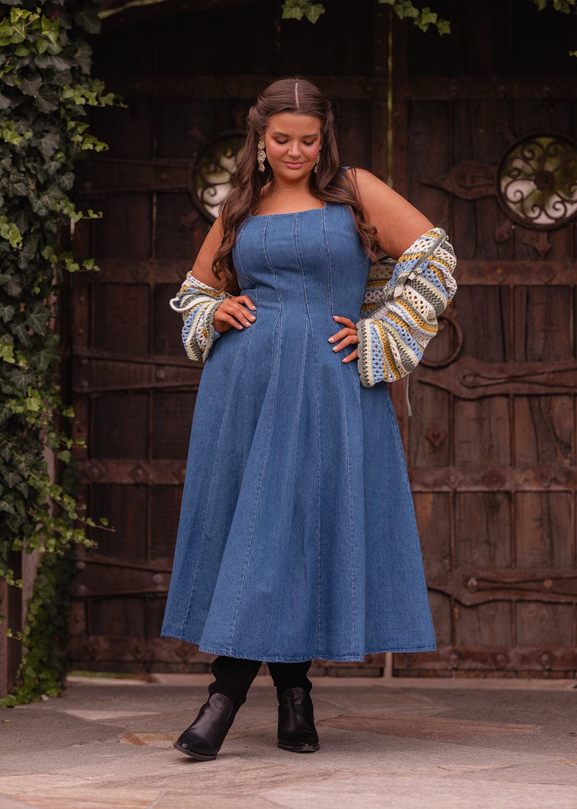 chic size inclusive model wearing JessaKae Cassie Dress