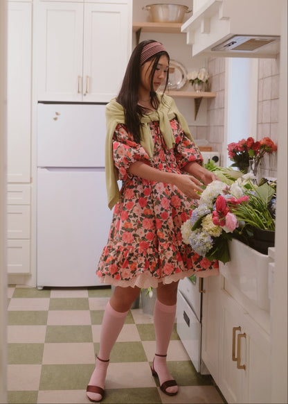 chic size inclusive model wearing JessaKae Cerise Dress