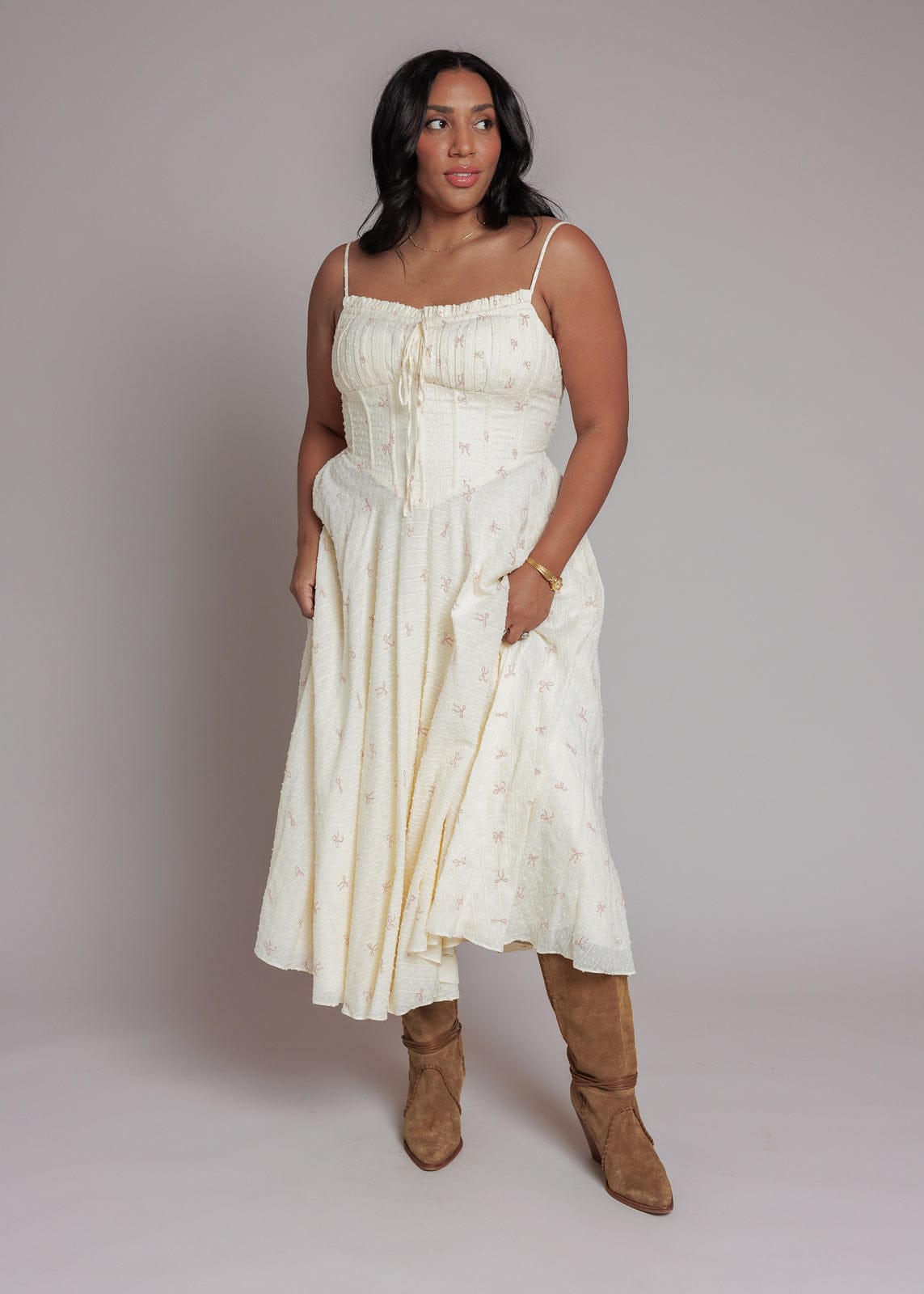 chic size inclusive model wearing JessaKae Cherie Dress Dresses