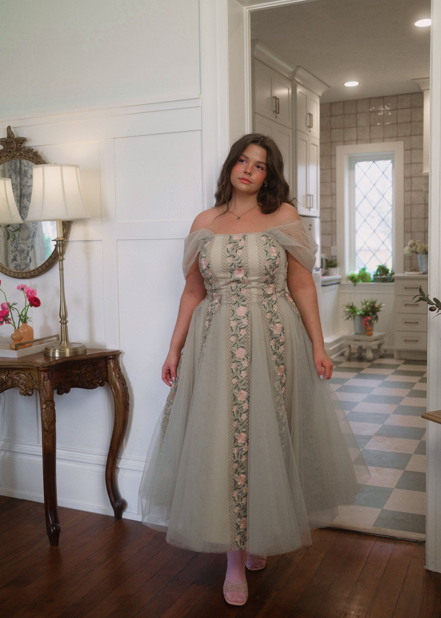 chic size inclusive model wearing JessaKae Cheyenne Dress