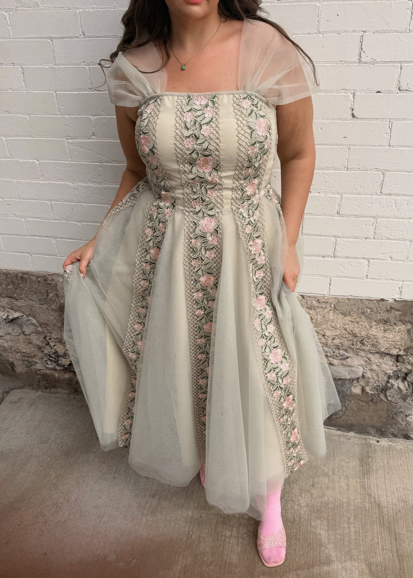 chic size inclusive model wearing JessaKae Cheyenne Dress