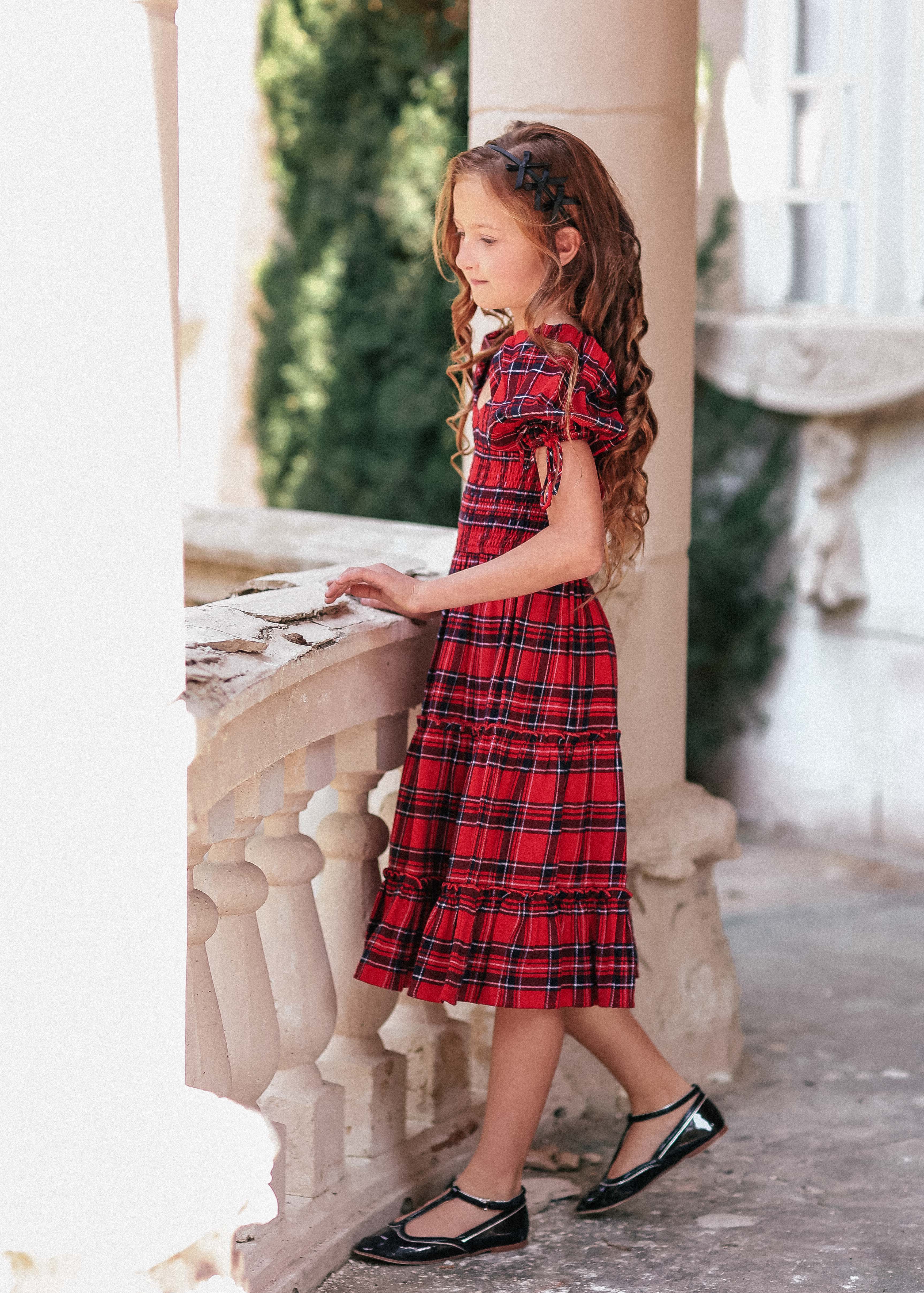 Clara Girls Dress - Red