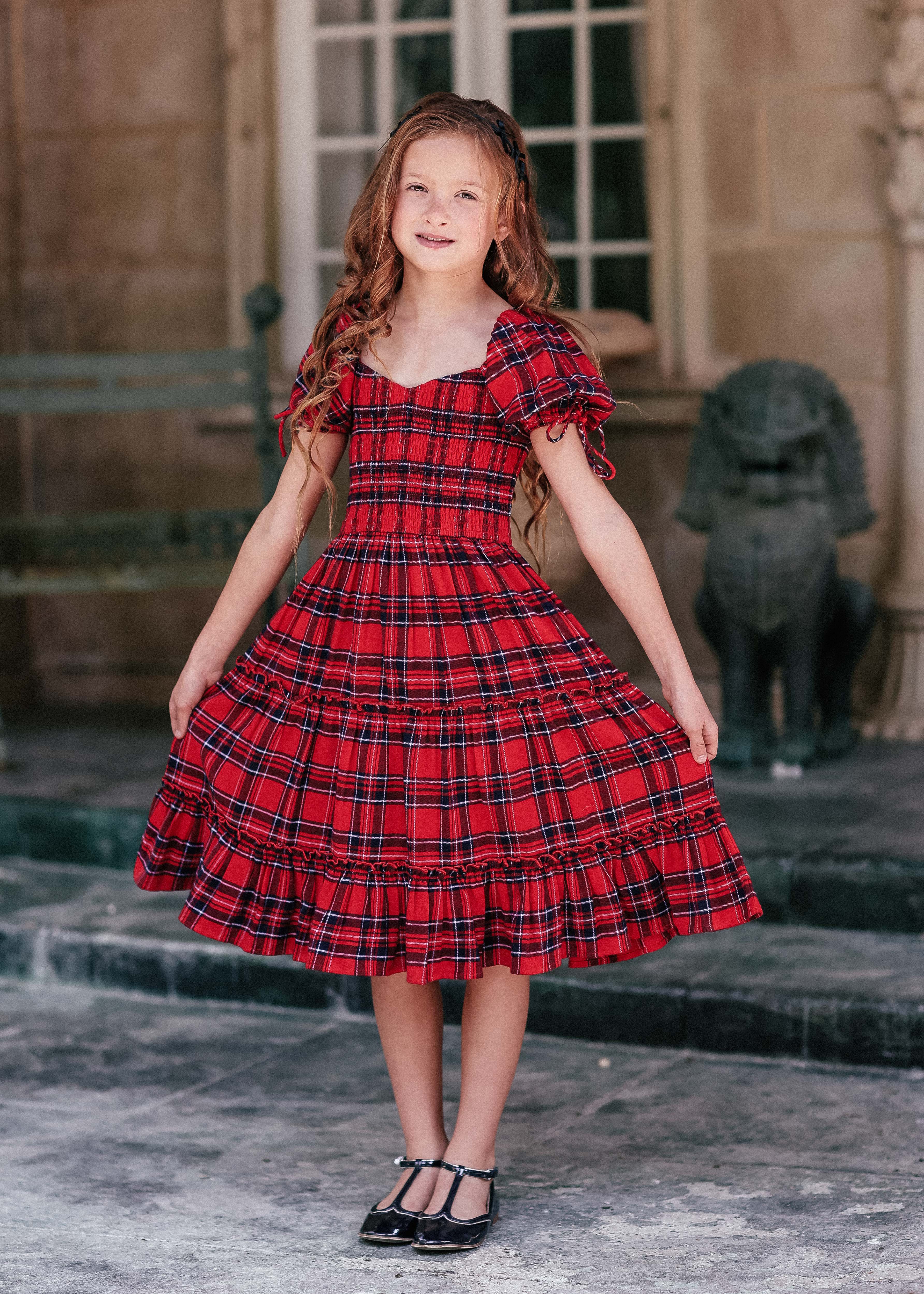 Clara Girls Dress - Red