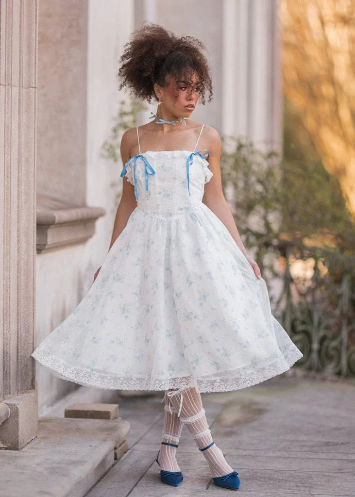coquette dress Light Blue Coquette Aesthetic Soft Girl White