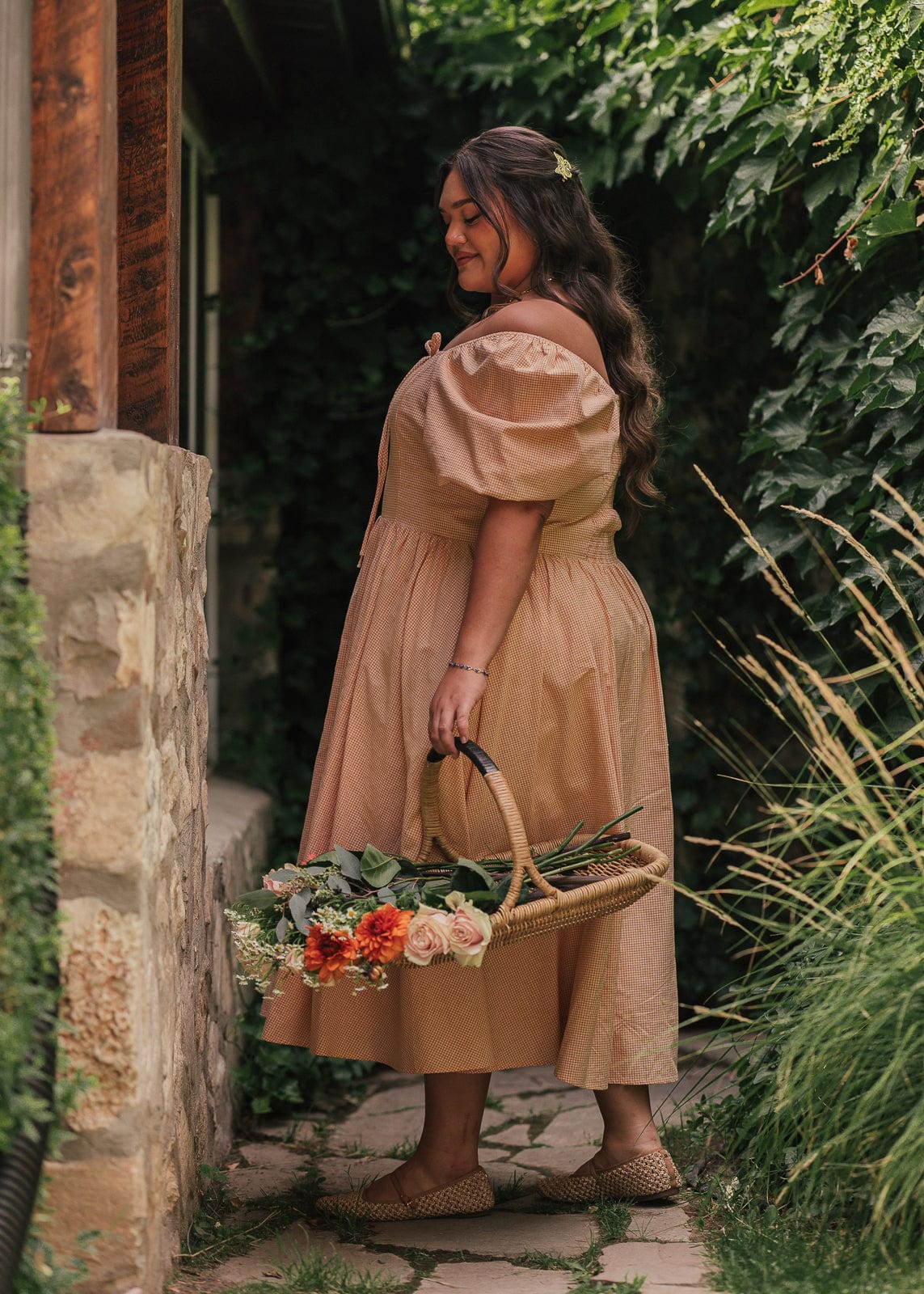 chic size inclusive model wearing JessaKae Cosette Dress