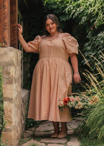 chic size inclusive model wearing JessaKae Cosette Dress