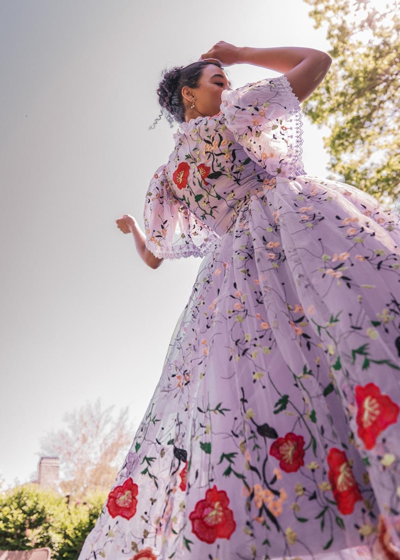 Darla Dress - Embroidered Lilac