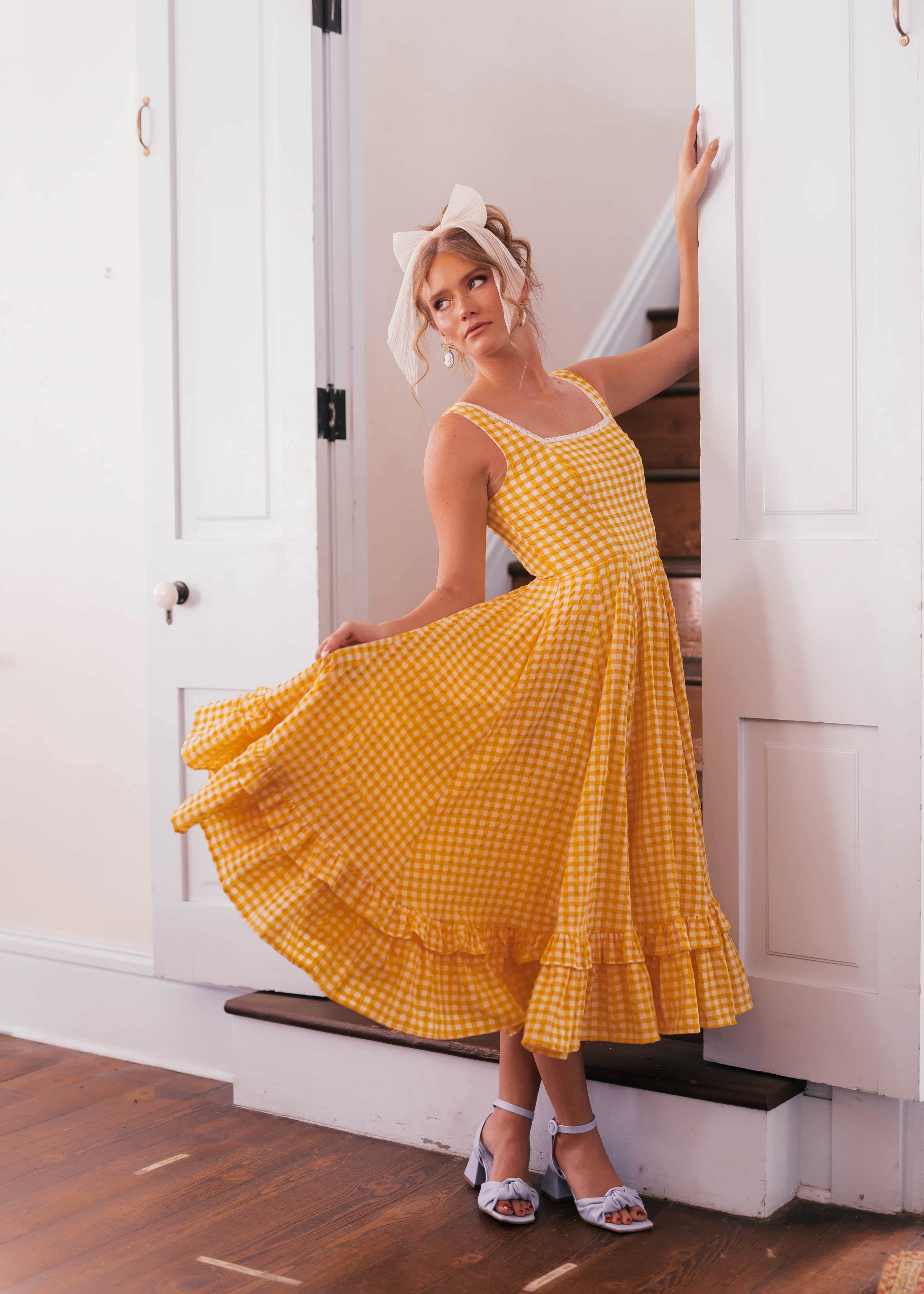 Daze Dress - Yellow Gingham