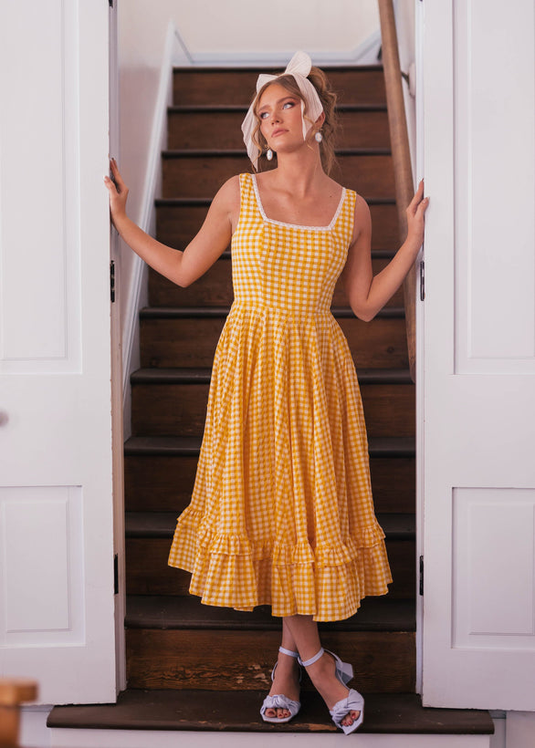 Daze Dress - Yellow Gingham