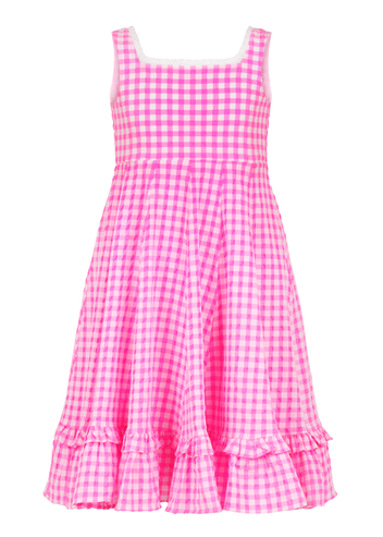 chic size inclusive model wearing JessaKae Daze Girls Dress_Pink / 12-18M Girls Dress