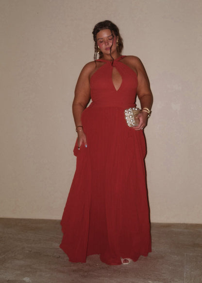 chic size inclusive model wearing JessaKae Delphine Dress