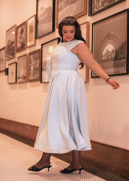 chic size inclusive model wearing JessaKae Diana Dress