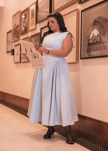 chic size inclusive model wearing JessaKae Diana Dress