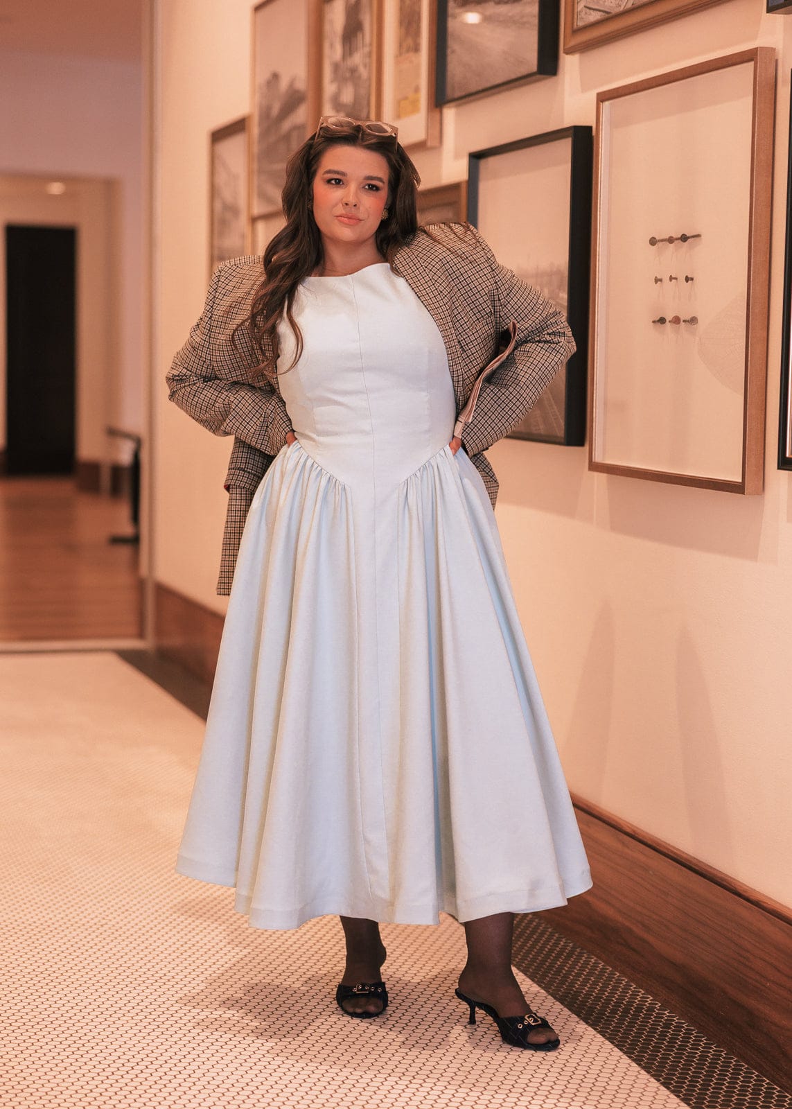 chic size inclusive model wearing JessaKae Diana Dress