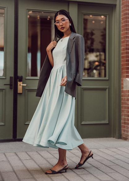 chic size inclusive model wearing JessaKae Diana Dress