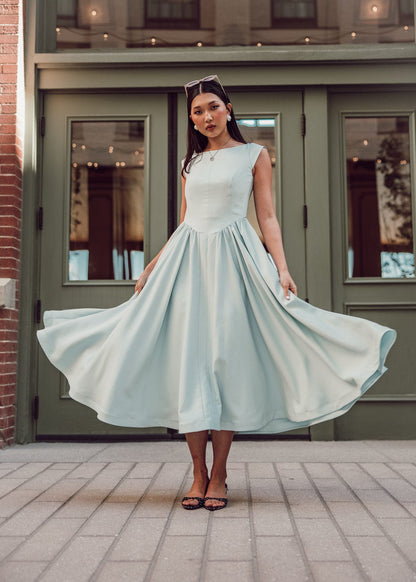 chic size inclusive model wearing JessaKae Diana Dress