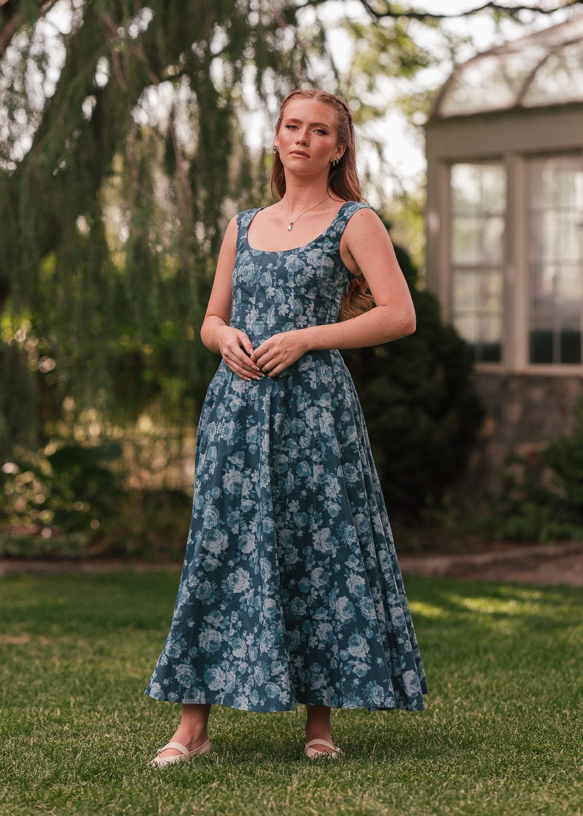 chic size inclusive model wearing JessaKae Dolly Dress