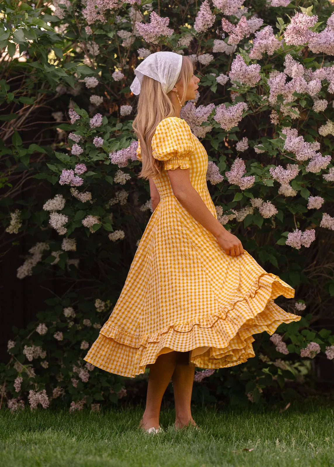 yellow gingham dress Classic in Polished Cotton | Pale weather occasion Buy Yellow Gingham Seersucker Bandeau