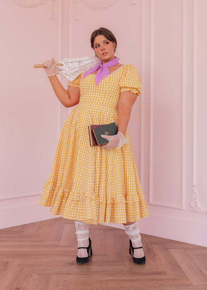 chic size inclusive model wearing JessaKae Dorothy Dress