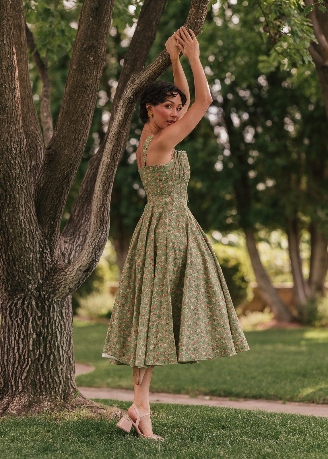 chic size inclusive model wearing JessaKae Elise Dress