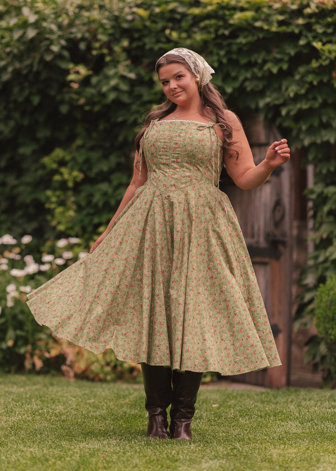 chic size inclusive model wearing JessaKae Elise Dress